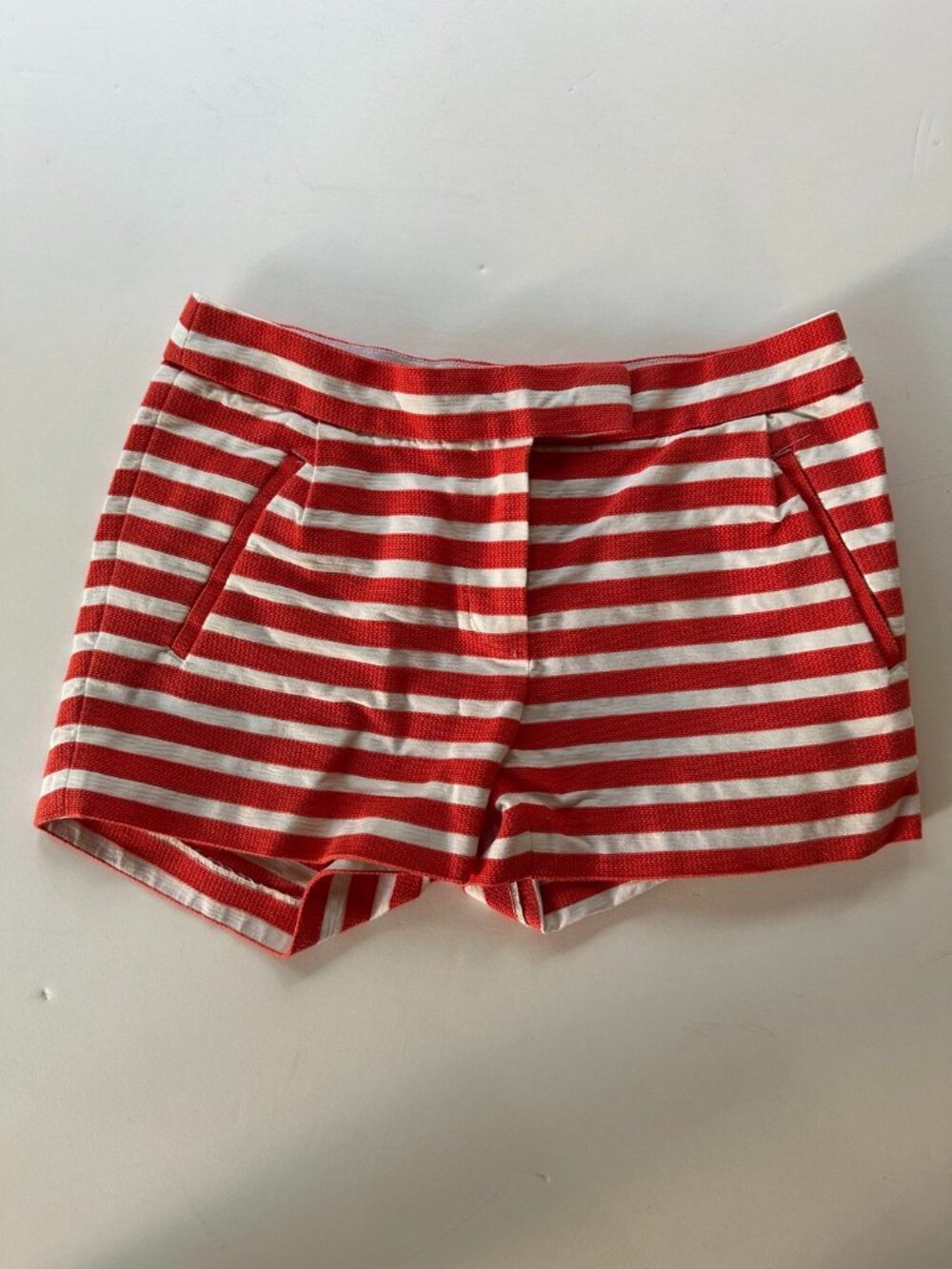 J. Crew Orange and White Striped Shorts